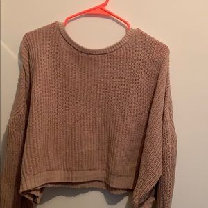 garage brown cropped sweater size medium